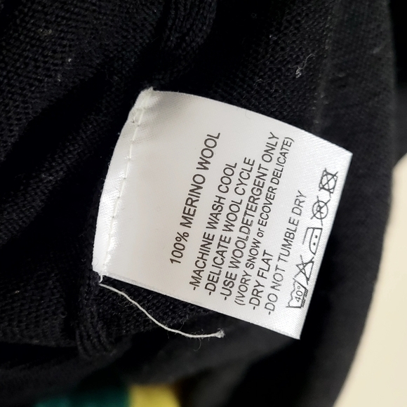 Woolistic Black Multicolor Stripe Sweater - Picture 5 of 6